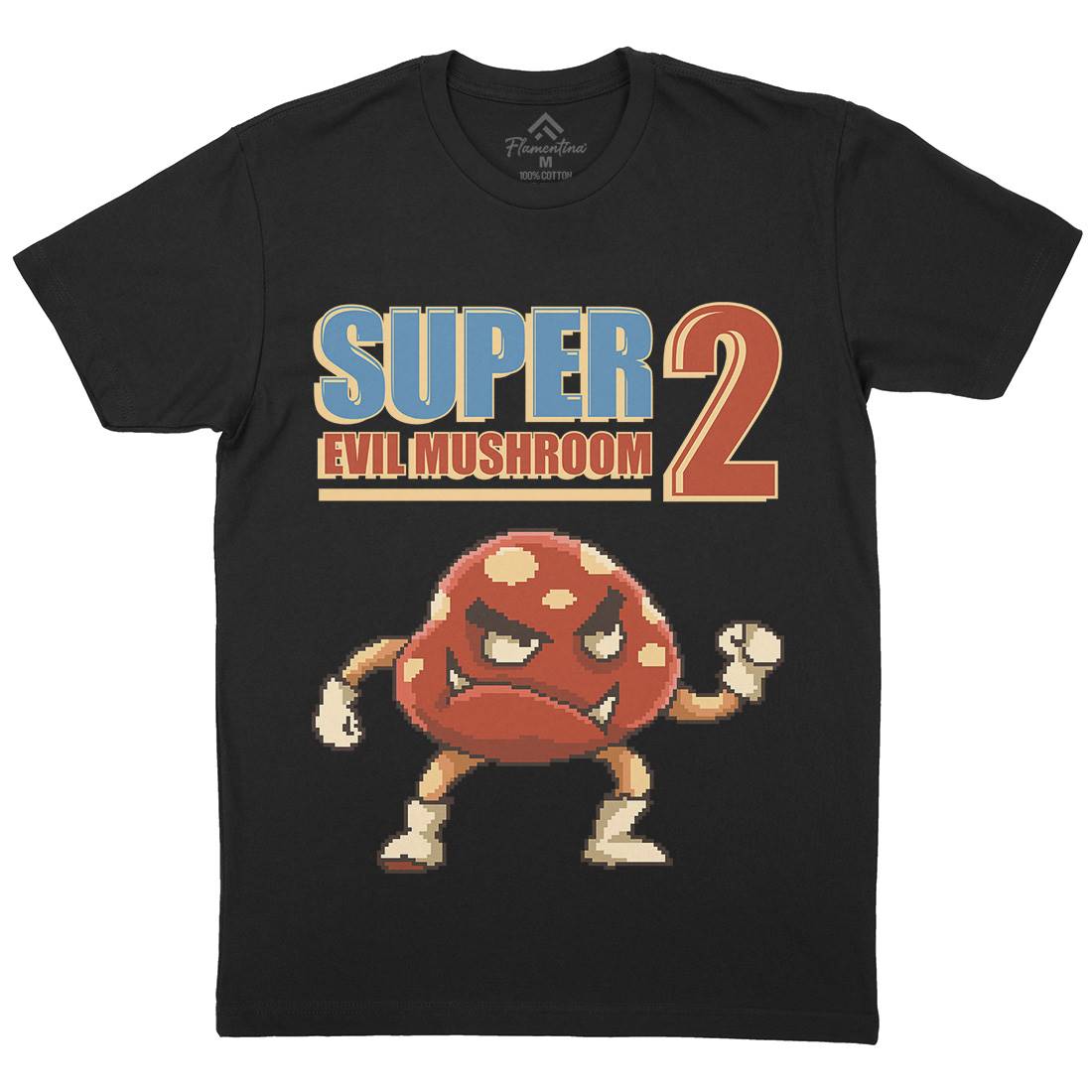 Super Evil Mushroom Mens Organic Crew Neck T-Shirt Geek B962