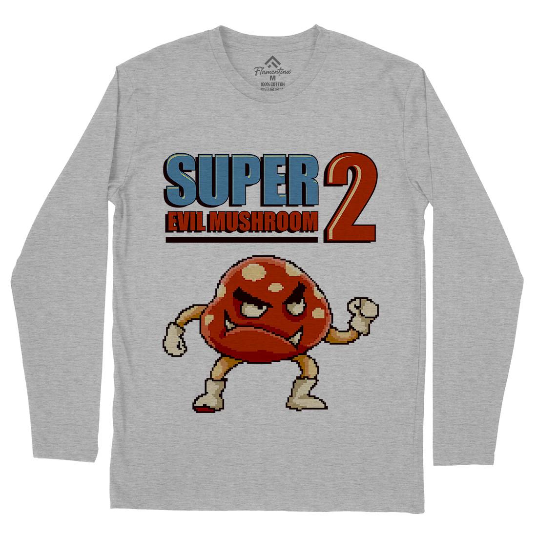 Super Evil Mushroom Mens Long Sleeve T-Shirt Geek B962