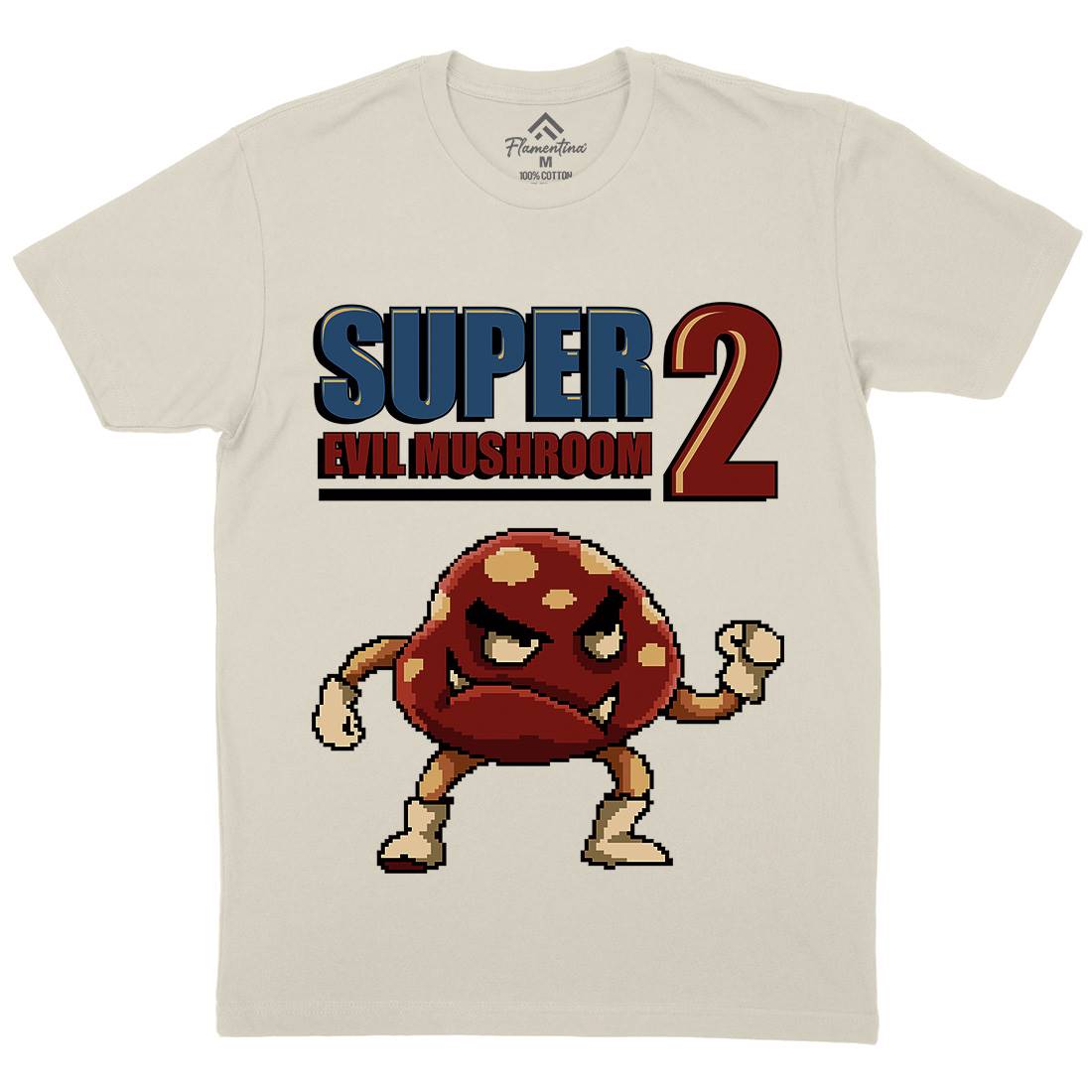 Super Evil Mushroom Mens Organic Crew Neck T-Shirt Geek B962