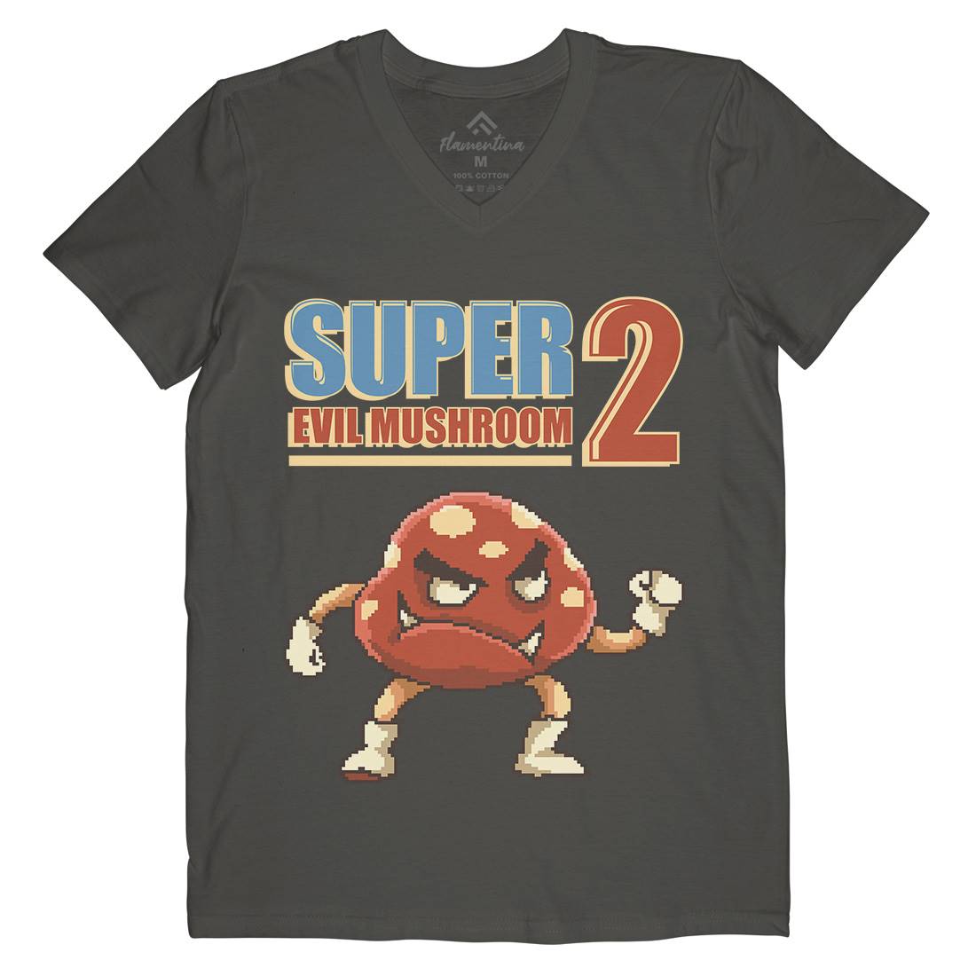 Super Evil Mushroom Mens V-Neck T-Shirt Geek B962