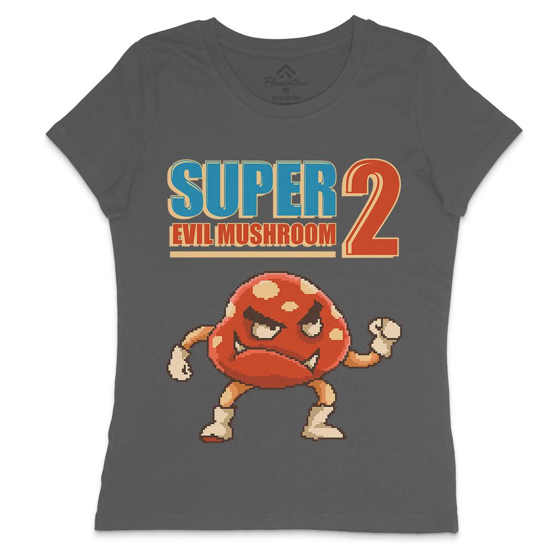Super Evil Mushroom Womens Crew Neck T-Shirt Geek B962