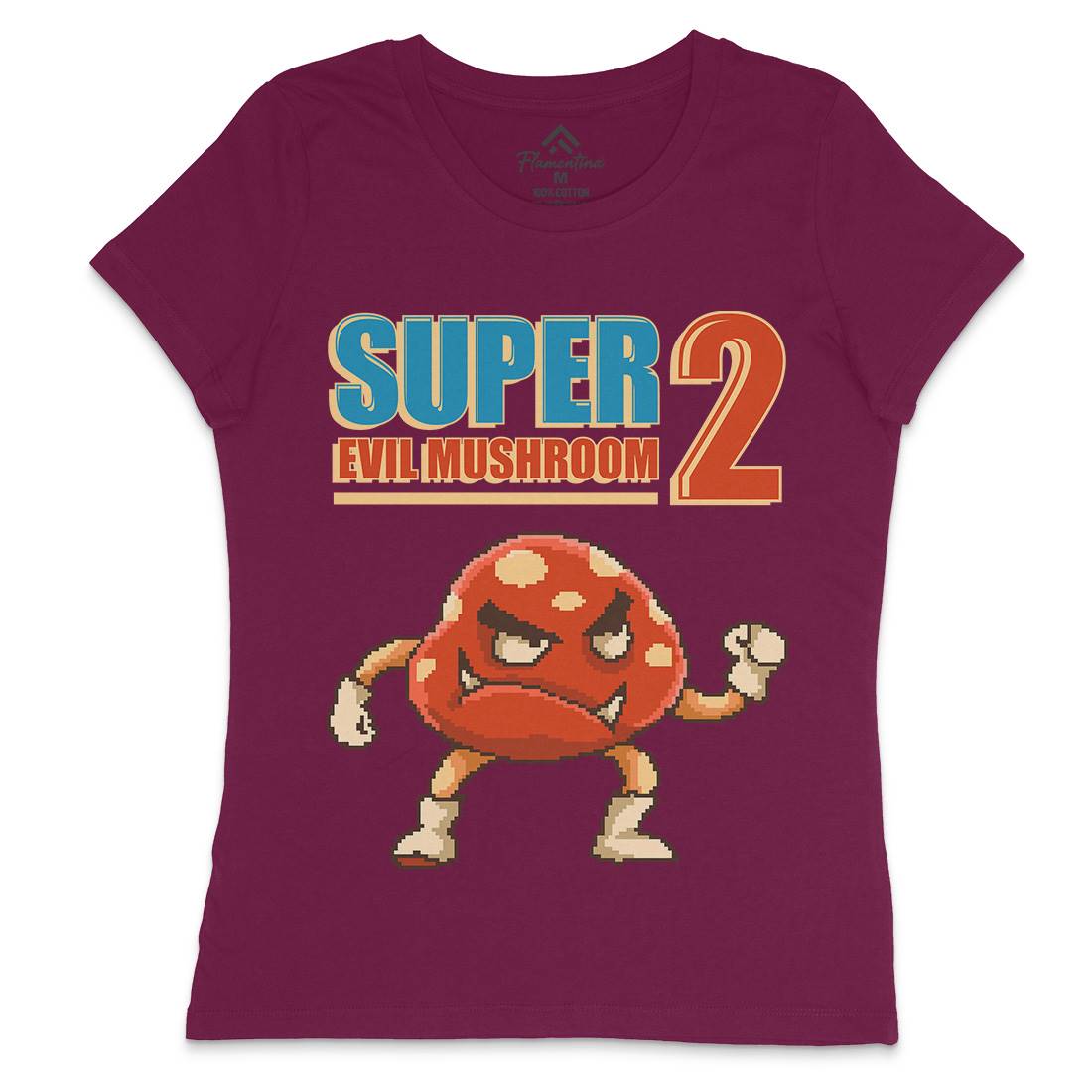 Super Evil Mushroom Womens Crew Neck T-Shirt Geek B962