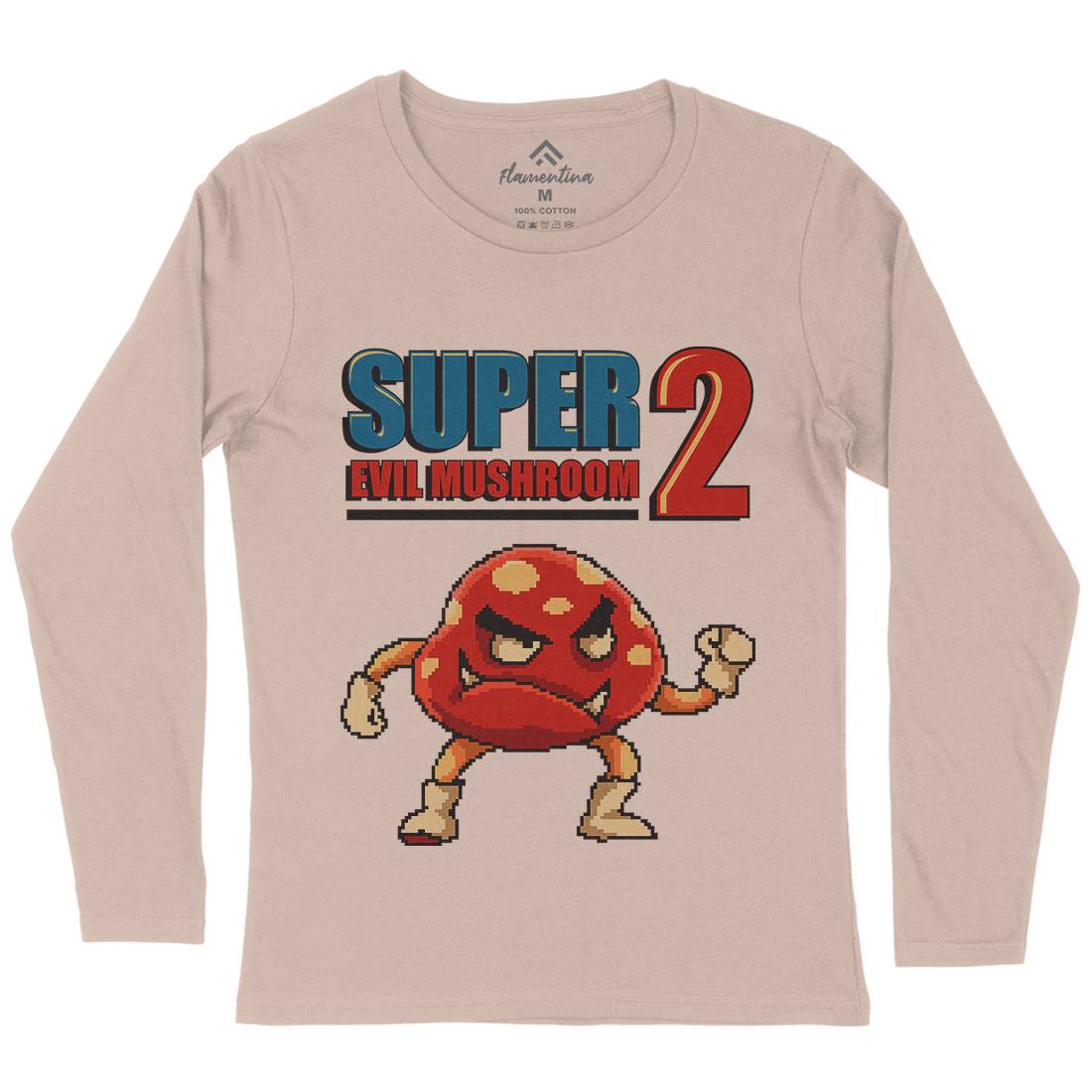 Super Evil Mushroom Womens Long Sleeve T-Shirt Geek B962
