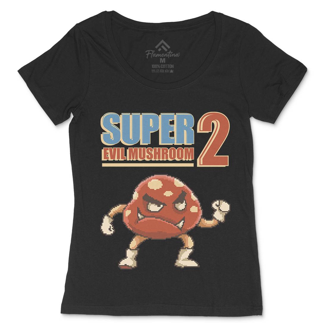 Super Evil Mushroom Womens Scoop Neck T-Shirt Geek B962