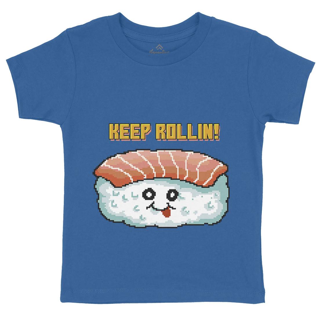 Sushi Art Food Character Kids Organic Crew Neck T-Shirt Food B963