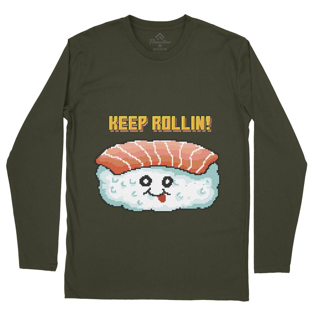 Sushi Art Food Character Mens Long Sleeve T-Shirt Food B963
