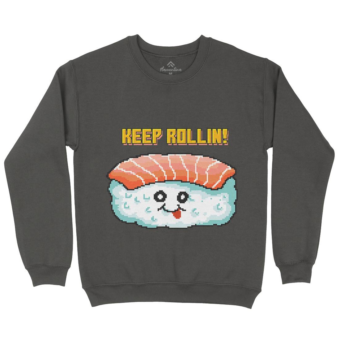Sushi Art Food Character Mens Crew Neck Sweatshirt Food B963