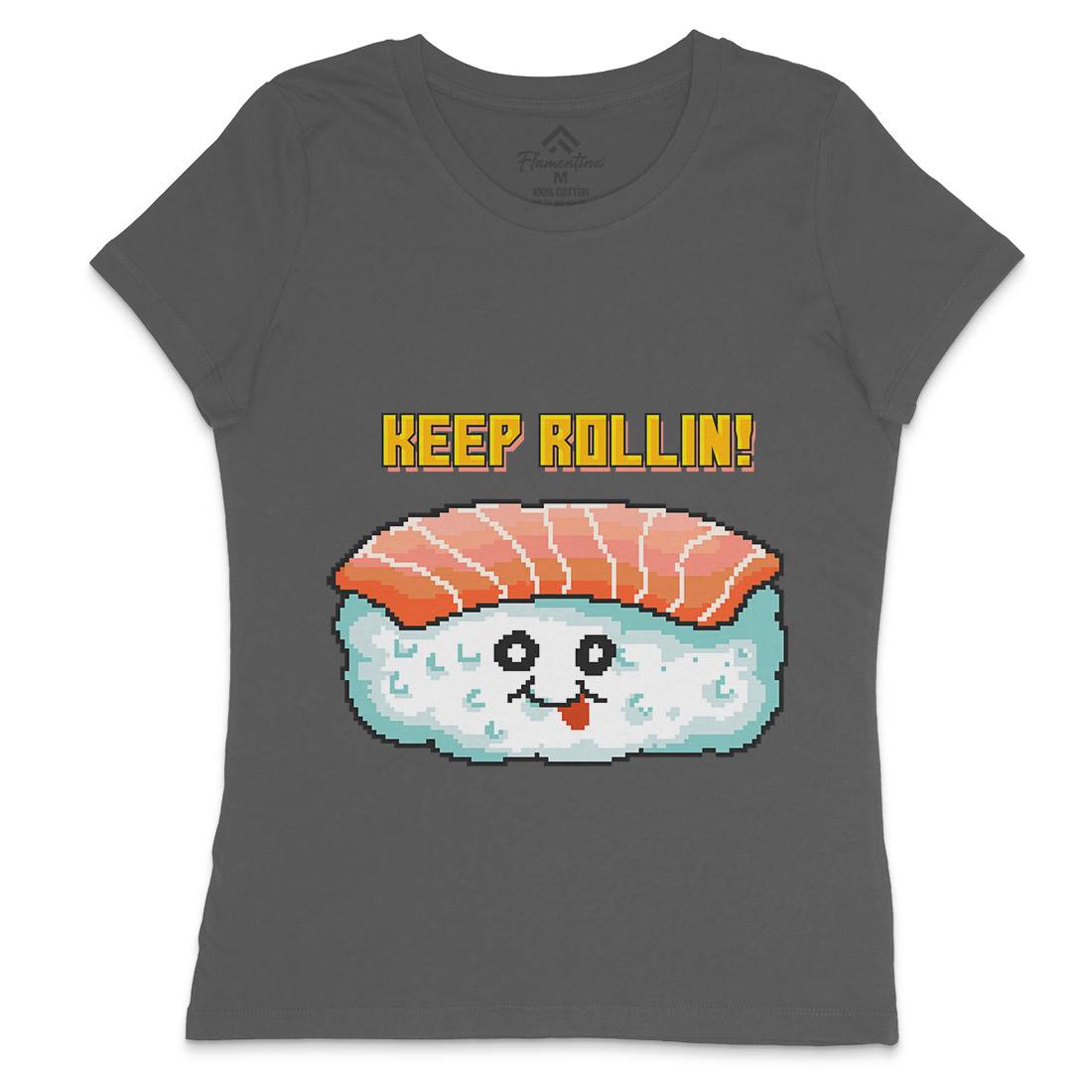 Sushi Art Food Character Womens Crew Neck T-Shirt Food B963