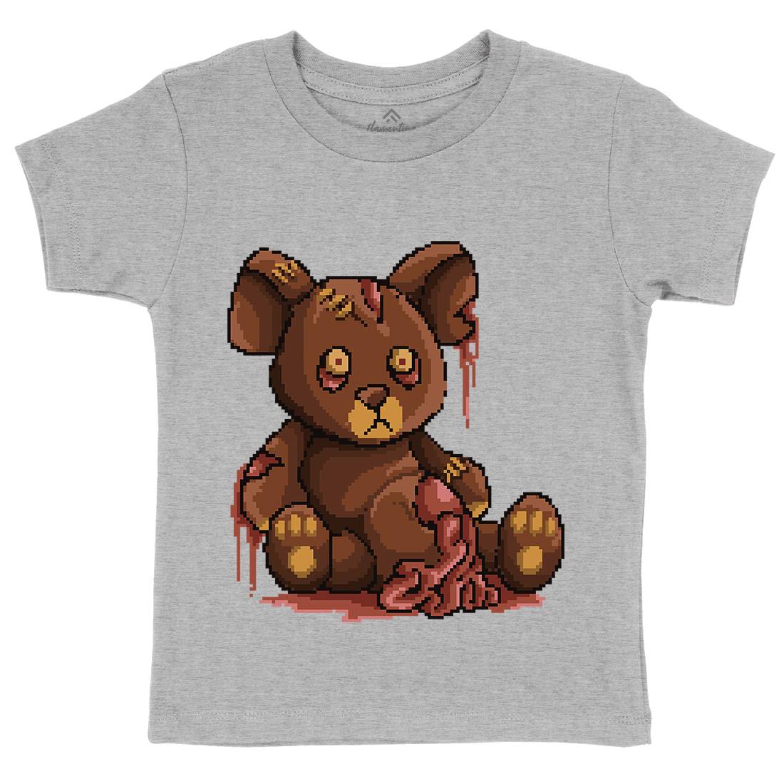Teddy Zombie Kids Crew Neck T-Shirt Horror B964