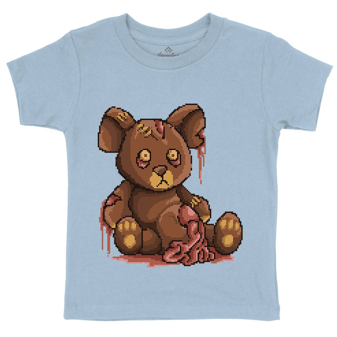 Teddy Zombie Kids Organic Crew Neck T-Shirt Horror B964