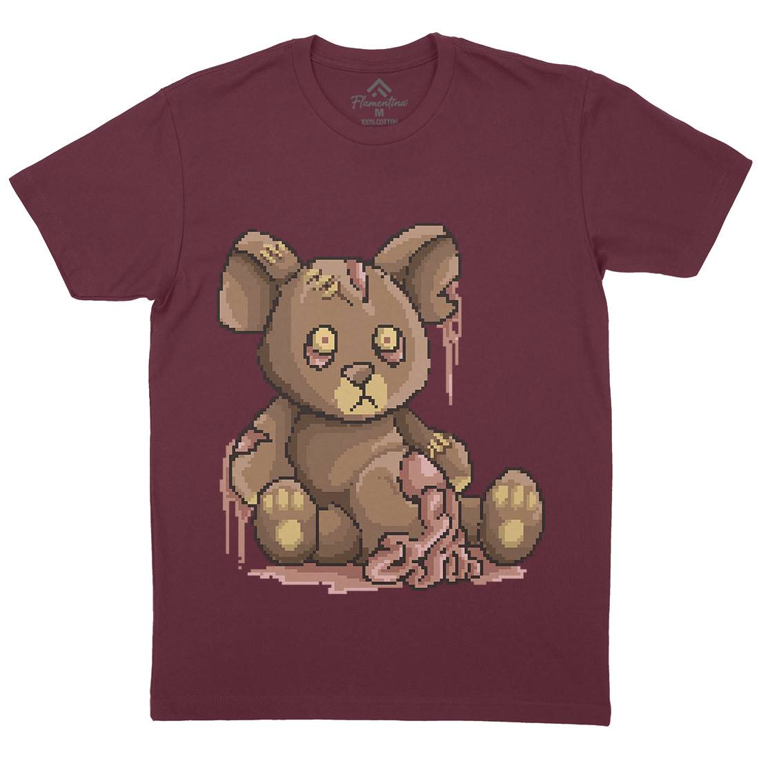 Teddy Zombie Mens Organic Crew Neck T-Shirt Horror B964