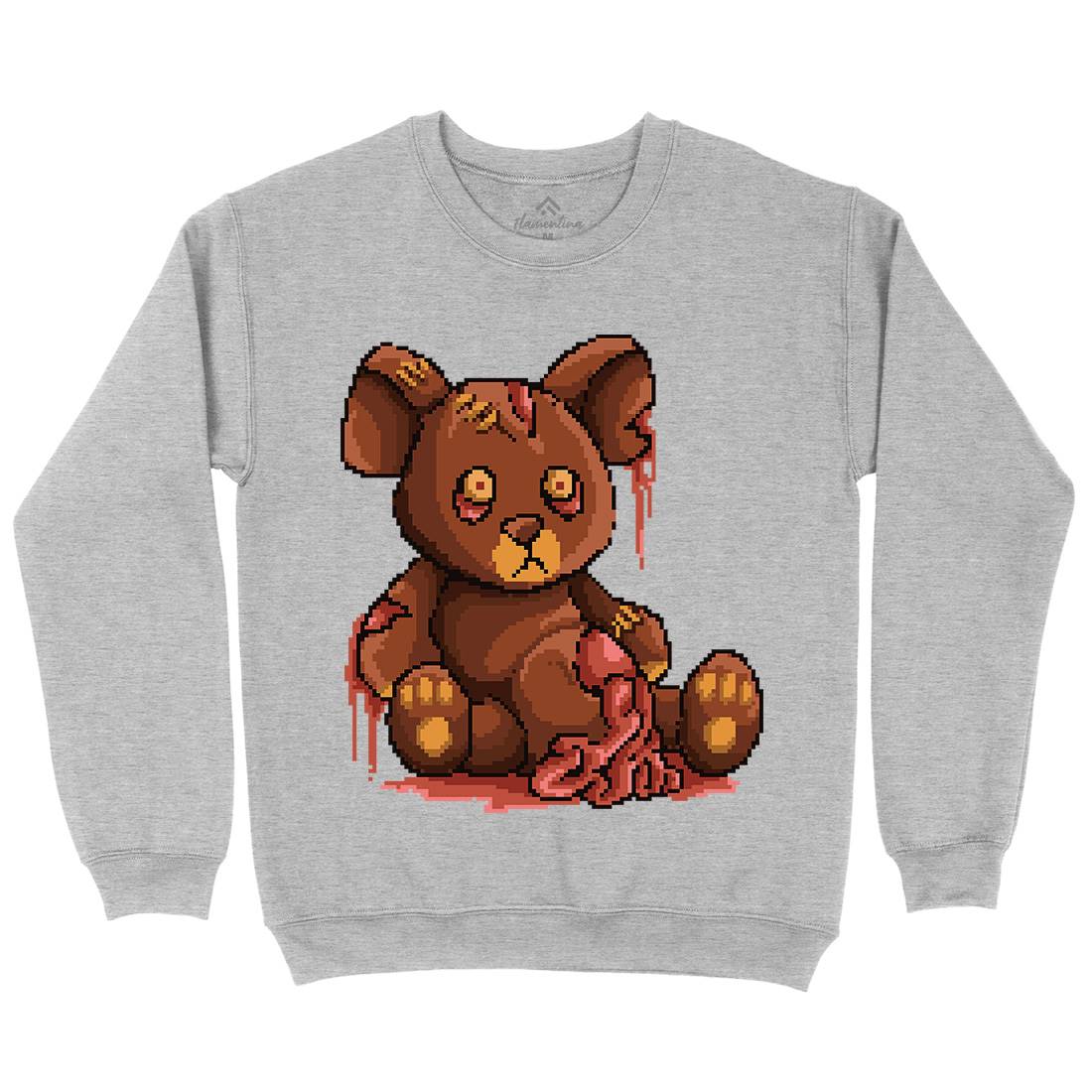 Teddy Zombie Mens Crew Neck Sweatshirt Horror B964
