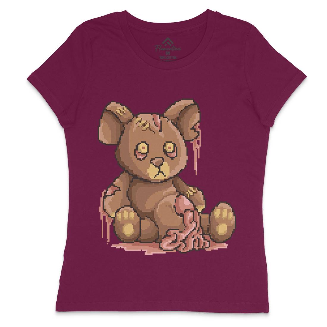 Teddy Zombie Womens Crew Neck T-Shirt Horror B964