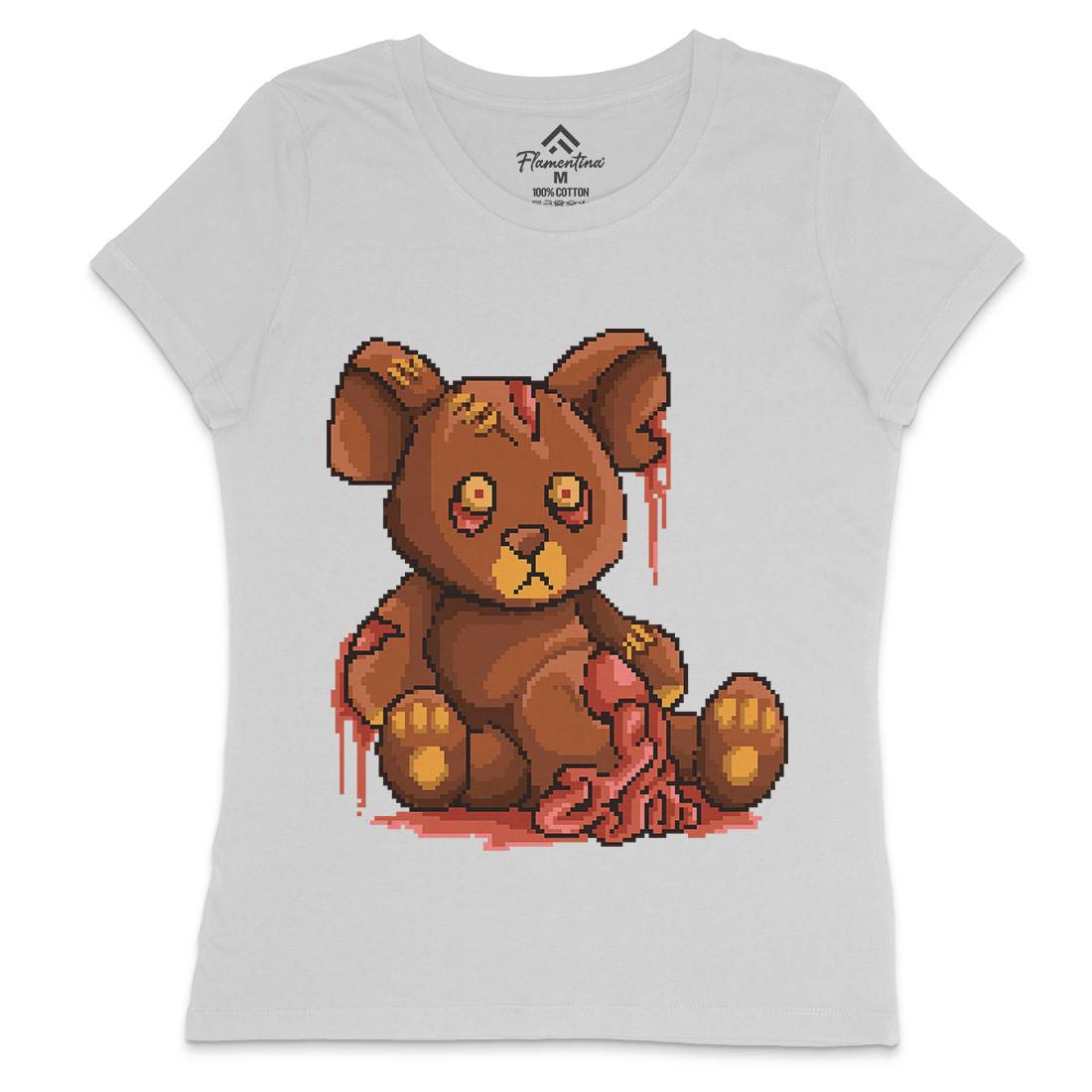 Teddy Zombie Womens Crew Neck T-Shirt Horror B964