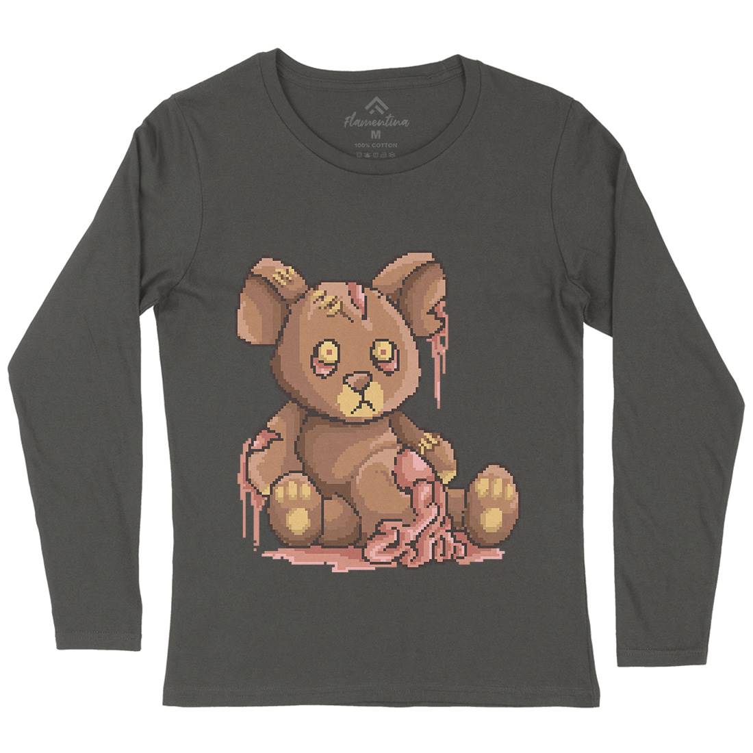 Teddy Zombie Womens Long Sleeve T-Shirt Horror B964