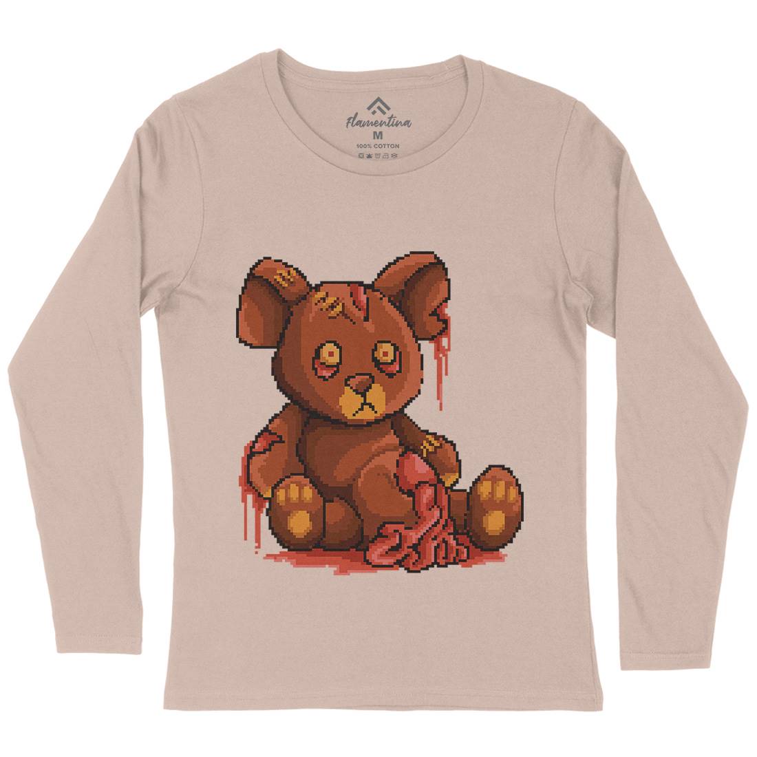 Teddy Zombie Womens Long Sleeve T-Shirt Horror B964