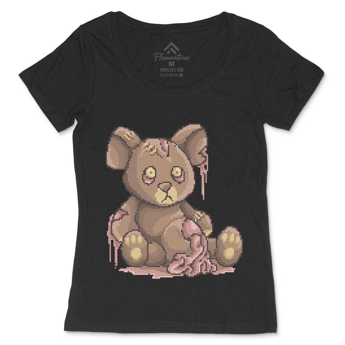 Teddy Zombie Womens Scoop Neck T-Shirt Horror B964