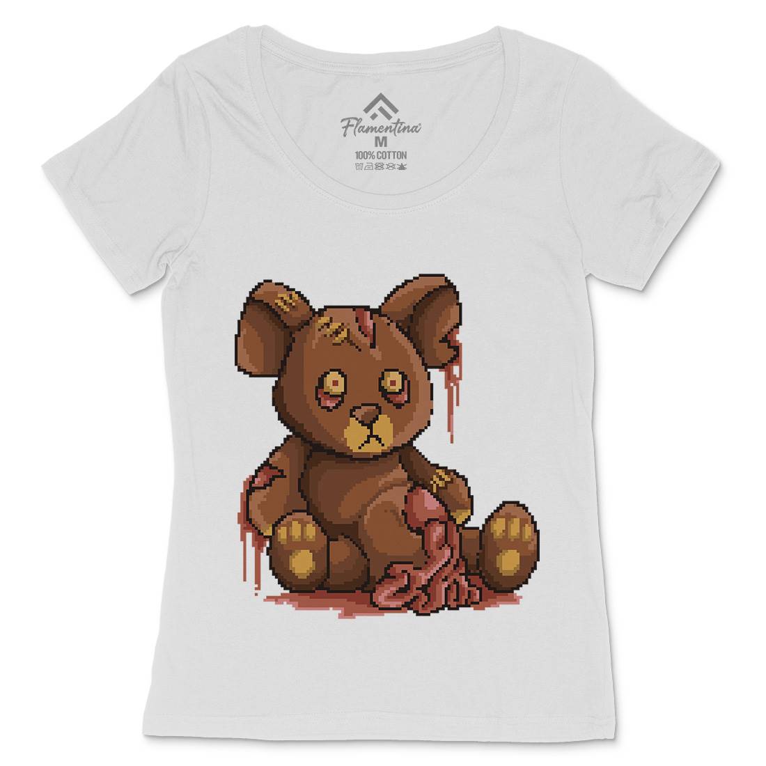 Teddy Zombie Womens Scoop Neck T-Shirt Horror B964