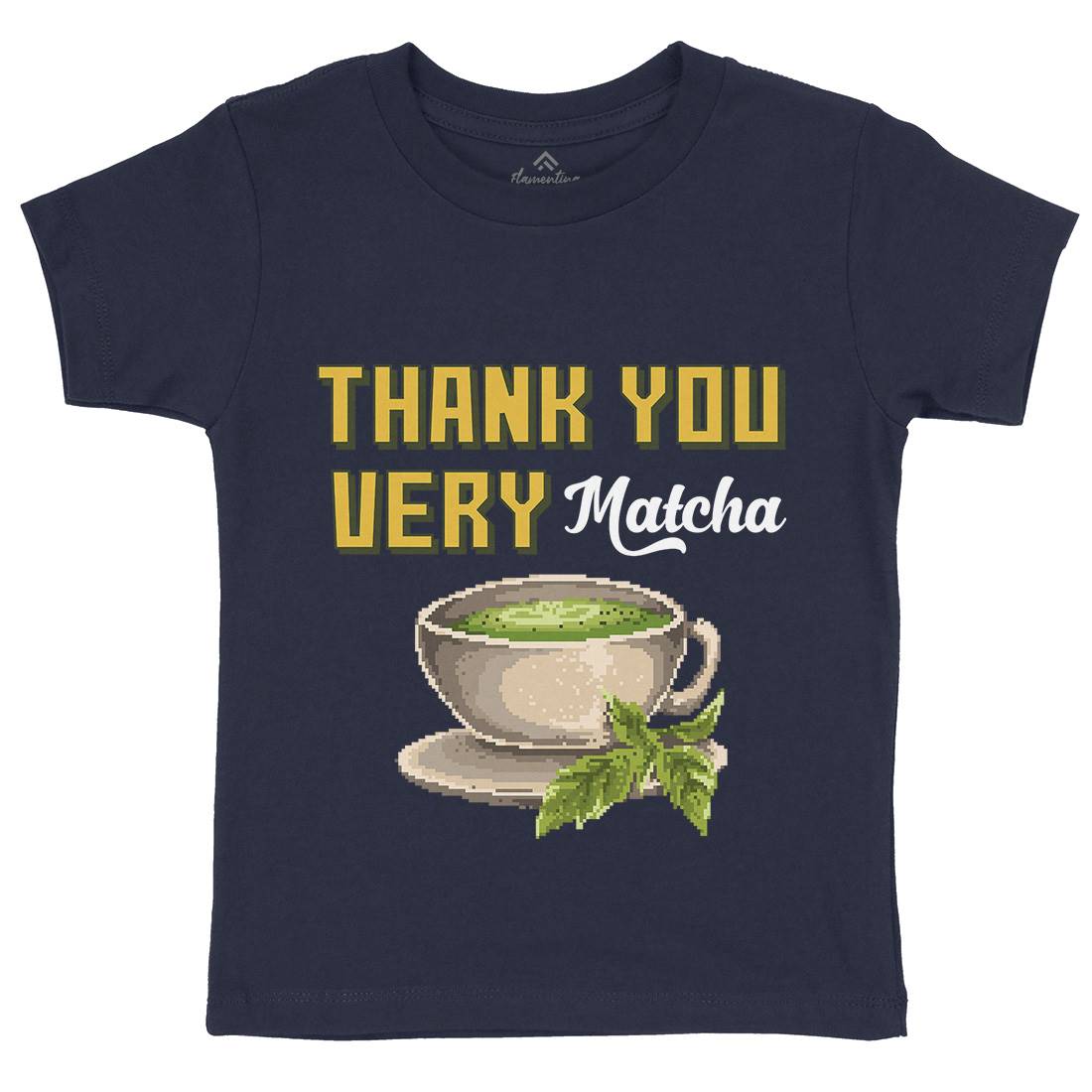 Thank You Very Matcha Kids Organic Crew Neck T-Shirt Drinks B965