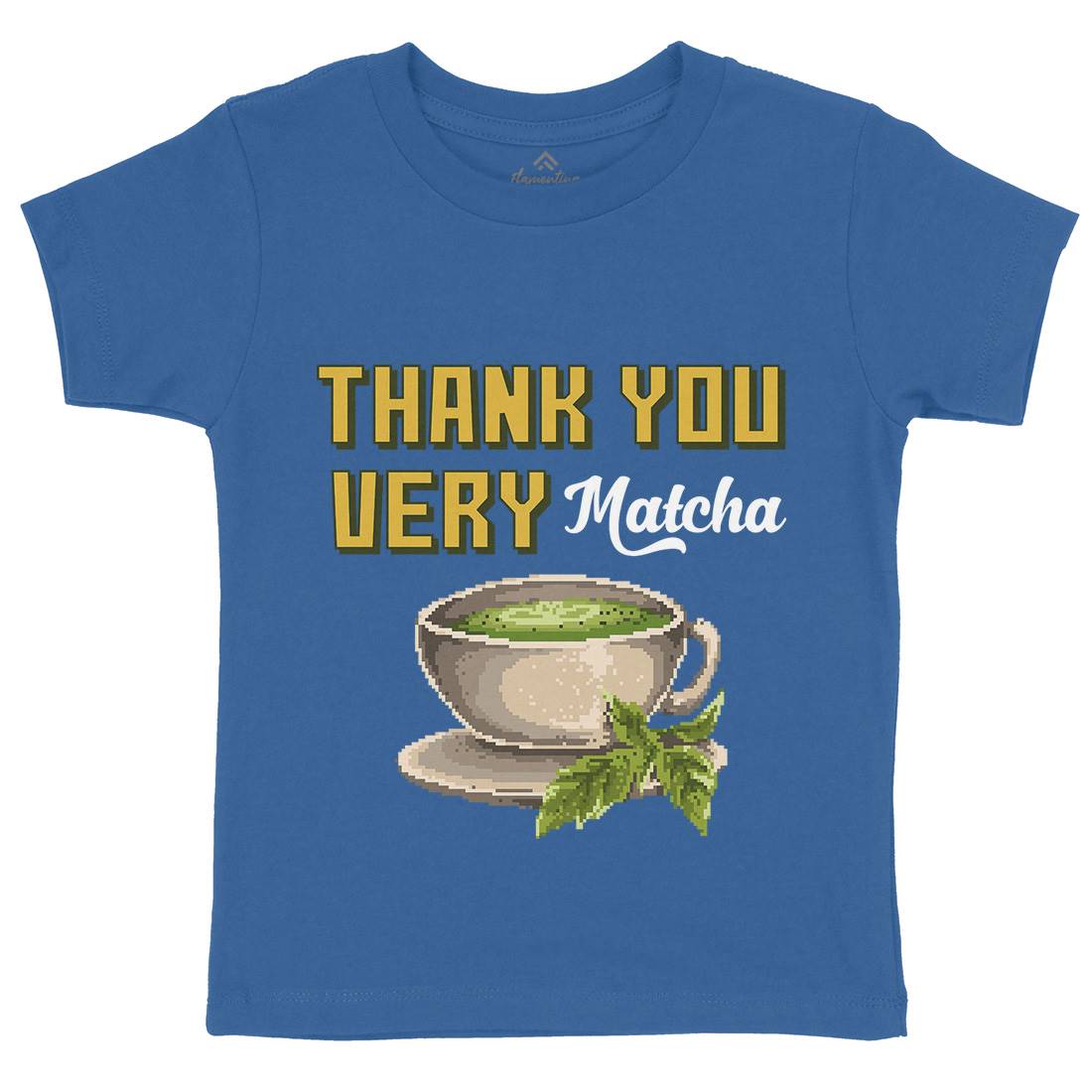 Thank You Very Matcha Kids Organic Crew Neck T-Shirt Drinks B965