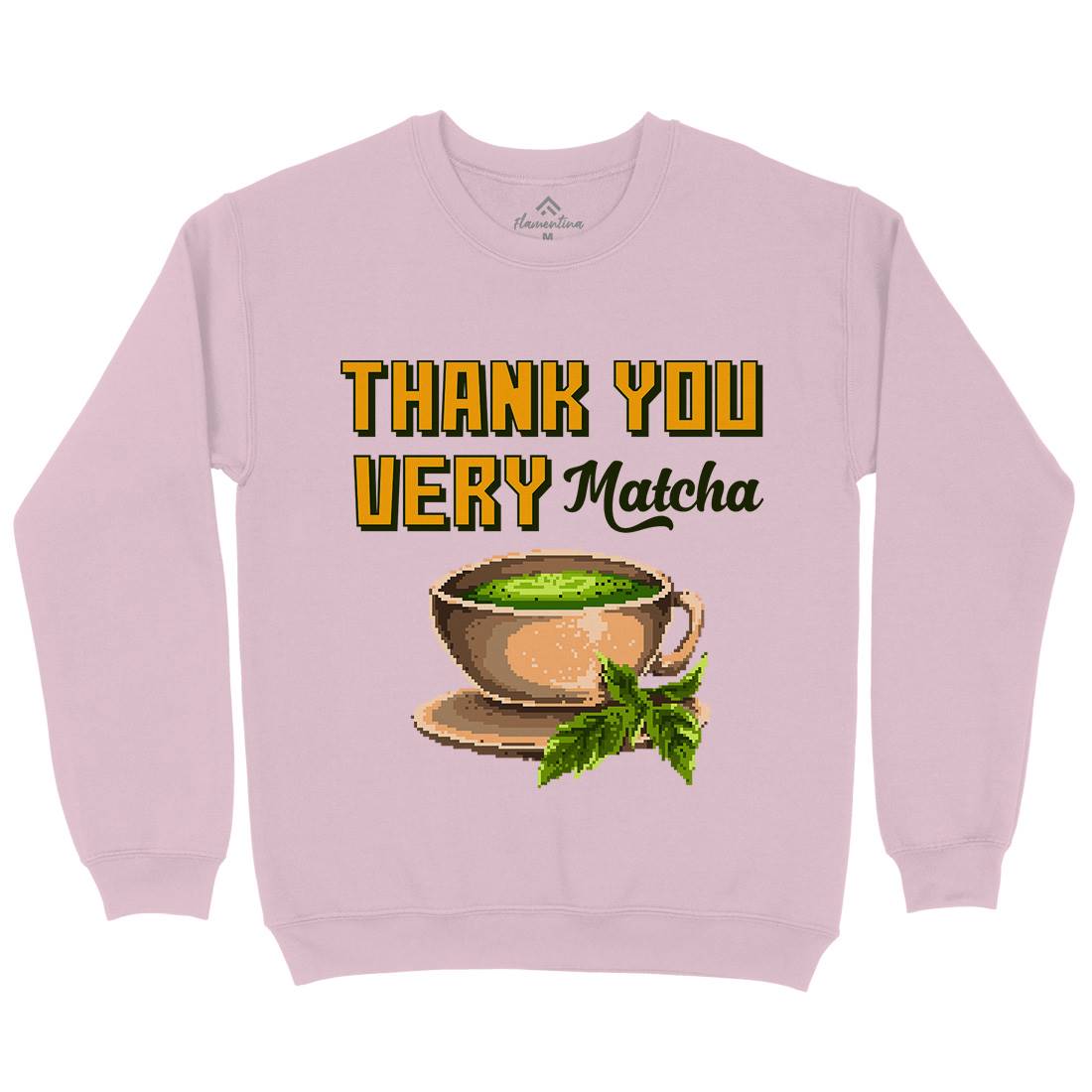 Thank You Very Matcha Kids Crew Neck Sweatshirt Drinks B965