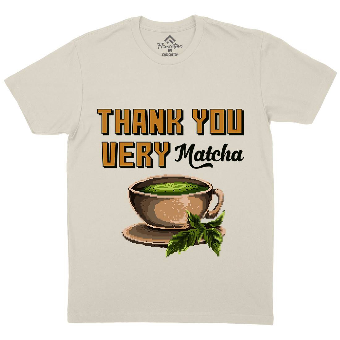 Thank You Very Matcha Mens Organic Crew Neck T-Shirt Drinks B965