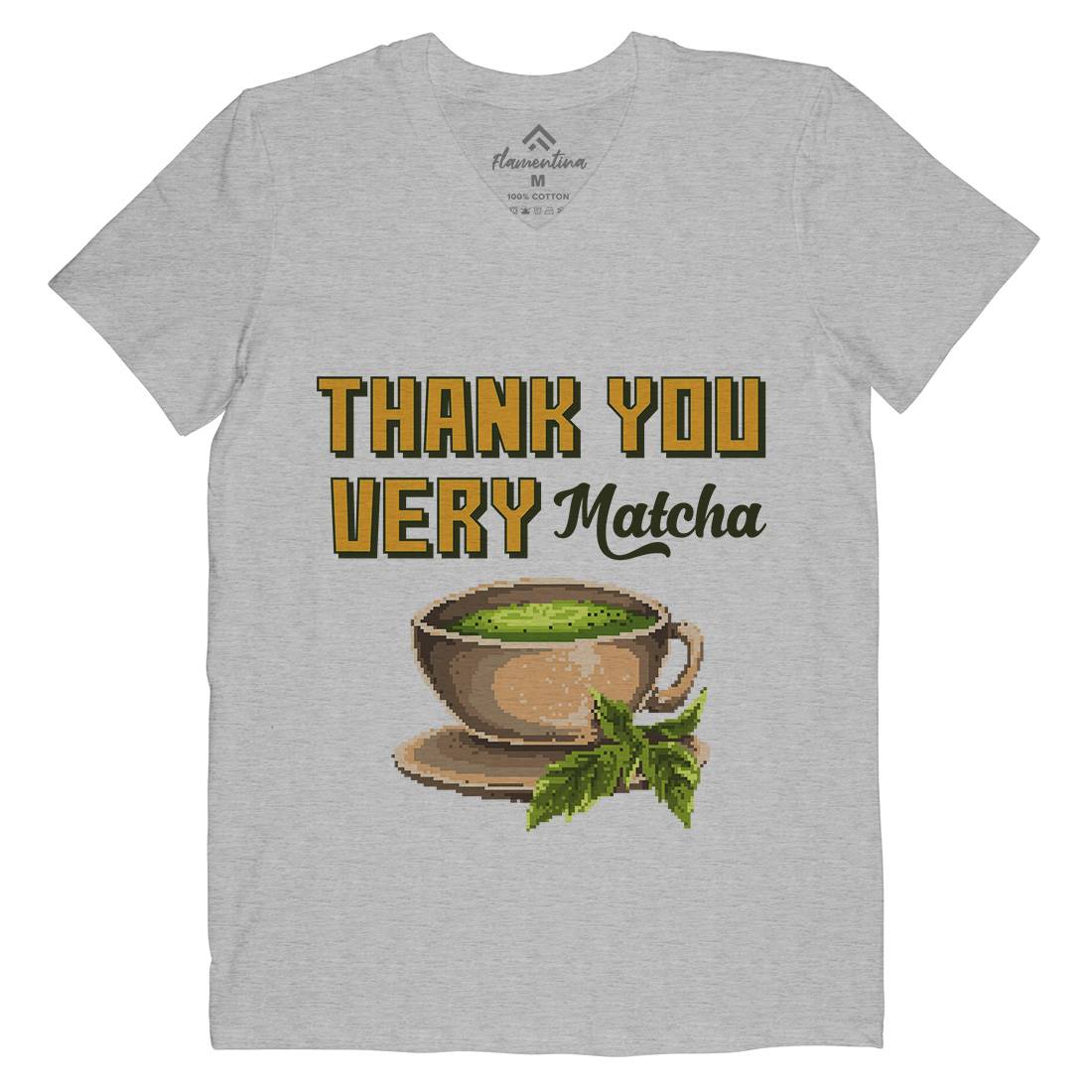Thank You Very Matcha Mens V-Neck T-Shirt Drinks B965