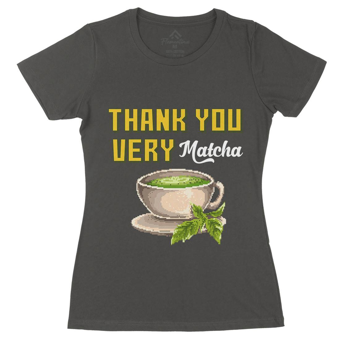 Thank You Very Matcha Womens Organic Crew Neck T-Shirt Drinks B965