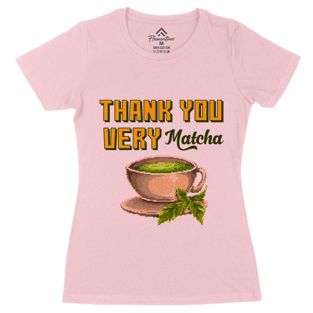 Thank You Very Matcha Womens Organic Crew Neck T-Shirt Drinks B965