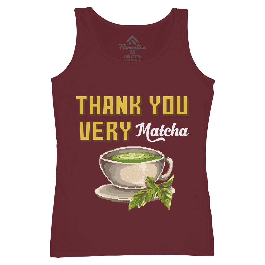 Thank You Very Matcha Womens Organic Tank Top Vest Drinks B965