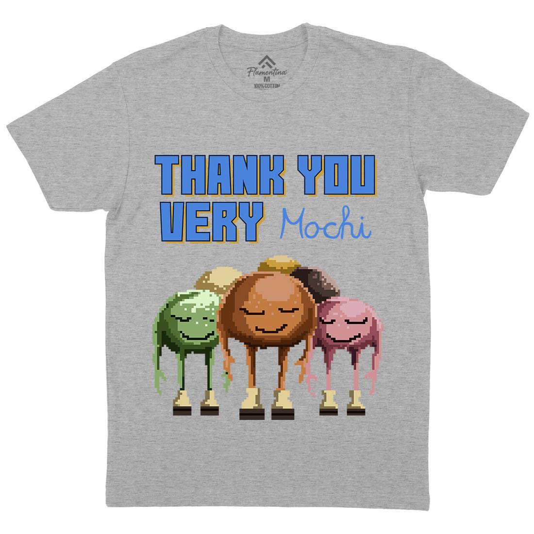 Thank You Very Mochi Mens Organic Crew Neck T-Shirt Food B966