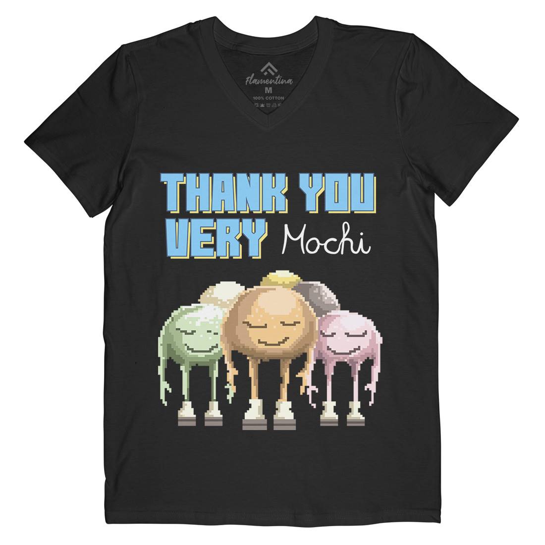 Thank You Very Mochi Mens V-Neck T-Shirt Food B966