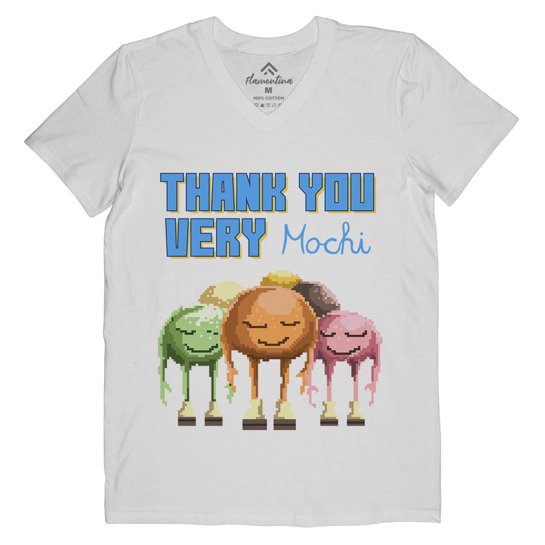 Thank You Very Mochi Mens V-Neck T-Shirt Food B966