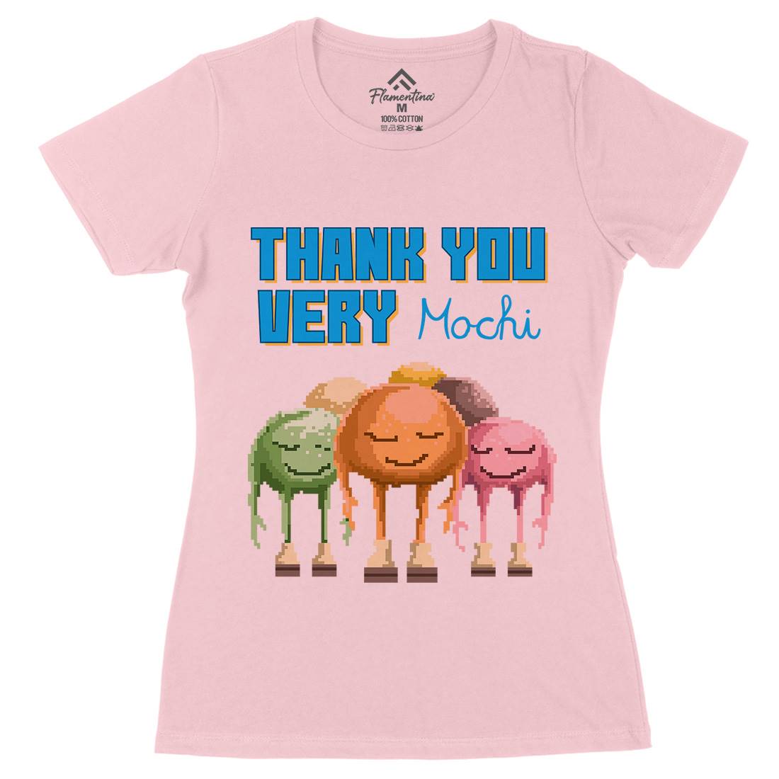 Thank You Very Mochi Womens Organic Crew Neck T-Shirt Food B966