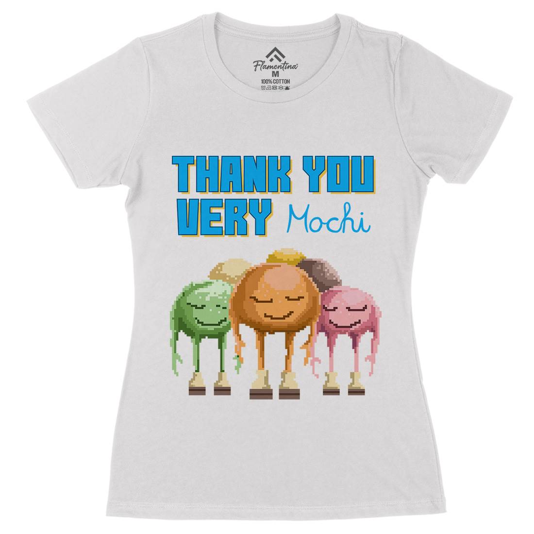 Thank You Very Mochi Womens Organic Crew Neck T-Shirt Food B966