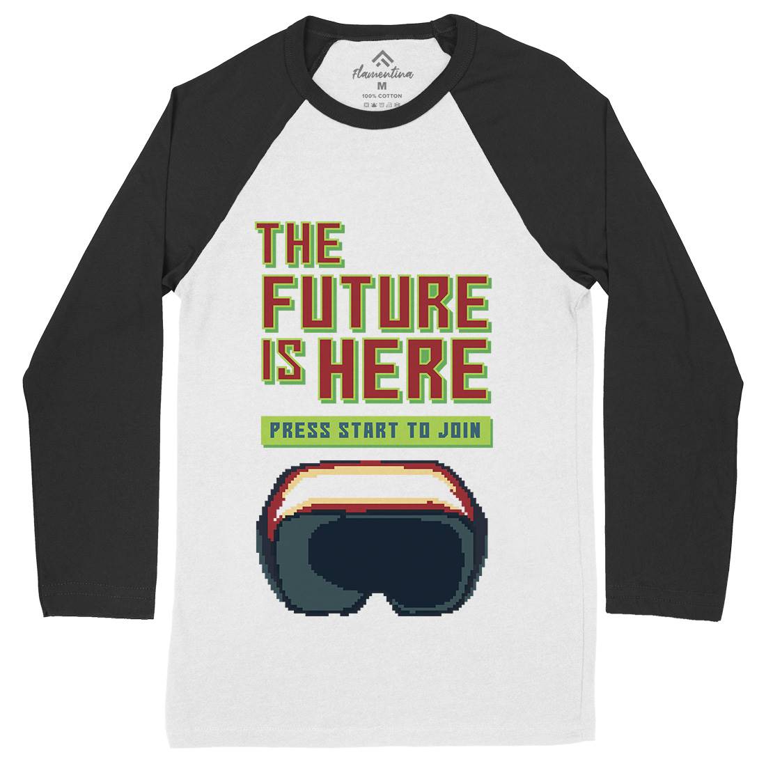 The Future Is Here Mens Long Sleeve Baseball T-Shirt Geek B967