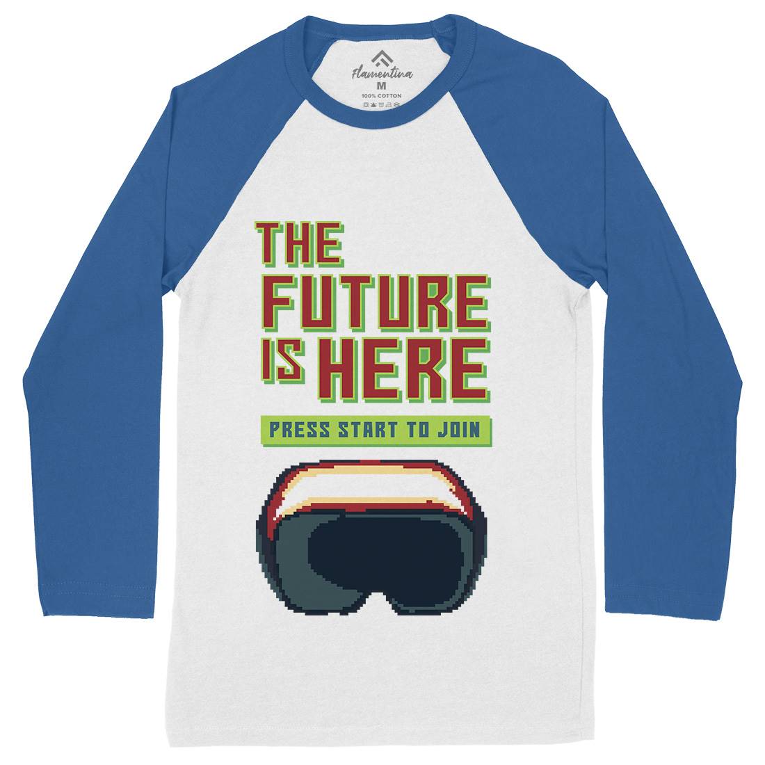 The Future Is Here Mens Long Sleeve Baseball T-Shirt Geek B967