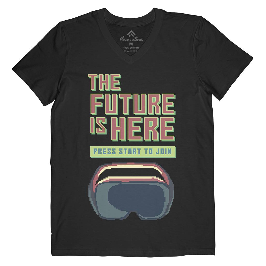 The Future Is Here Mens V-Neck T-Shirt Geek B967