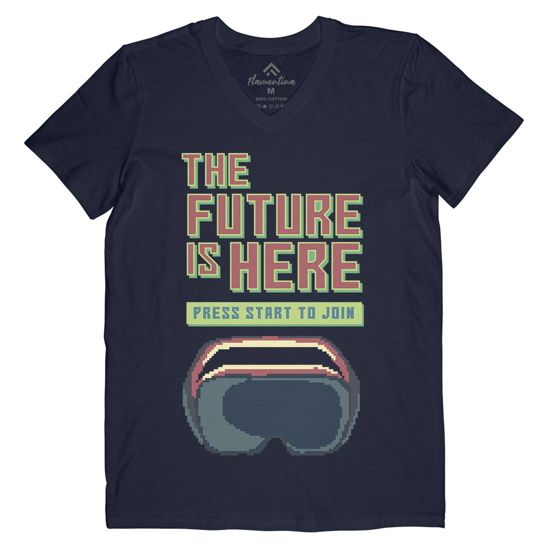 The Future Is Here Mens Organic V-Neck T-Shirt Geek B967