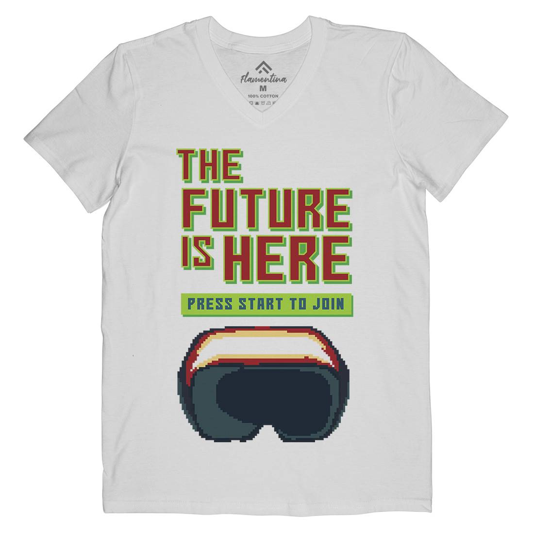 The Future Is Here Mens V-Neck T-Shirt Geek B967