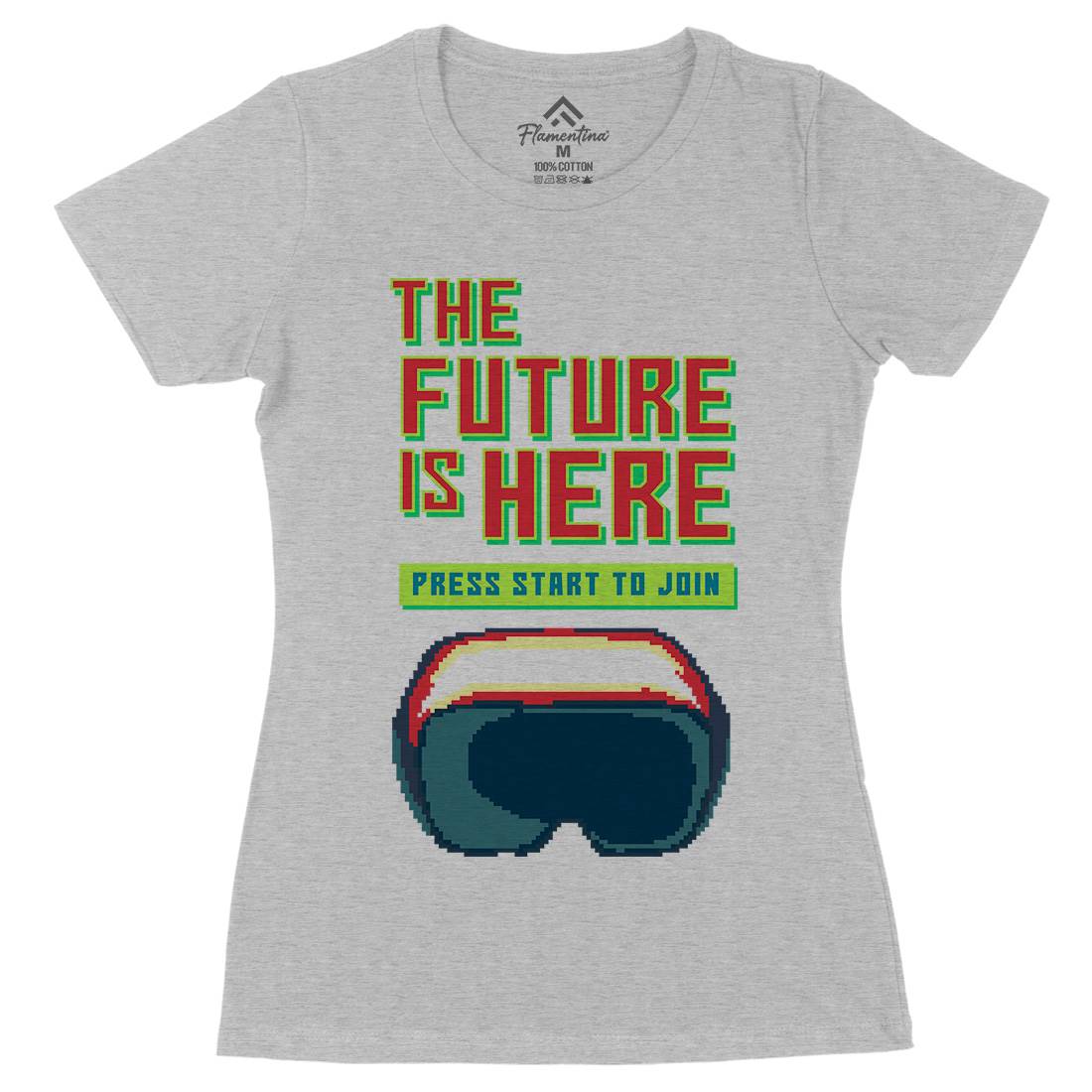 The Future Is Here Womens Organic Crew Neck T-Shirt Geek B967