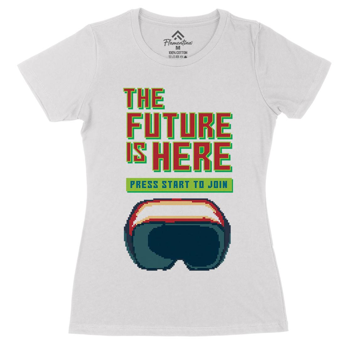 The Future Is Here Womens Organic Crew Neck T-Shirt Geek B967
