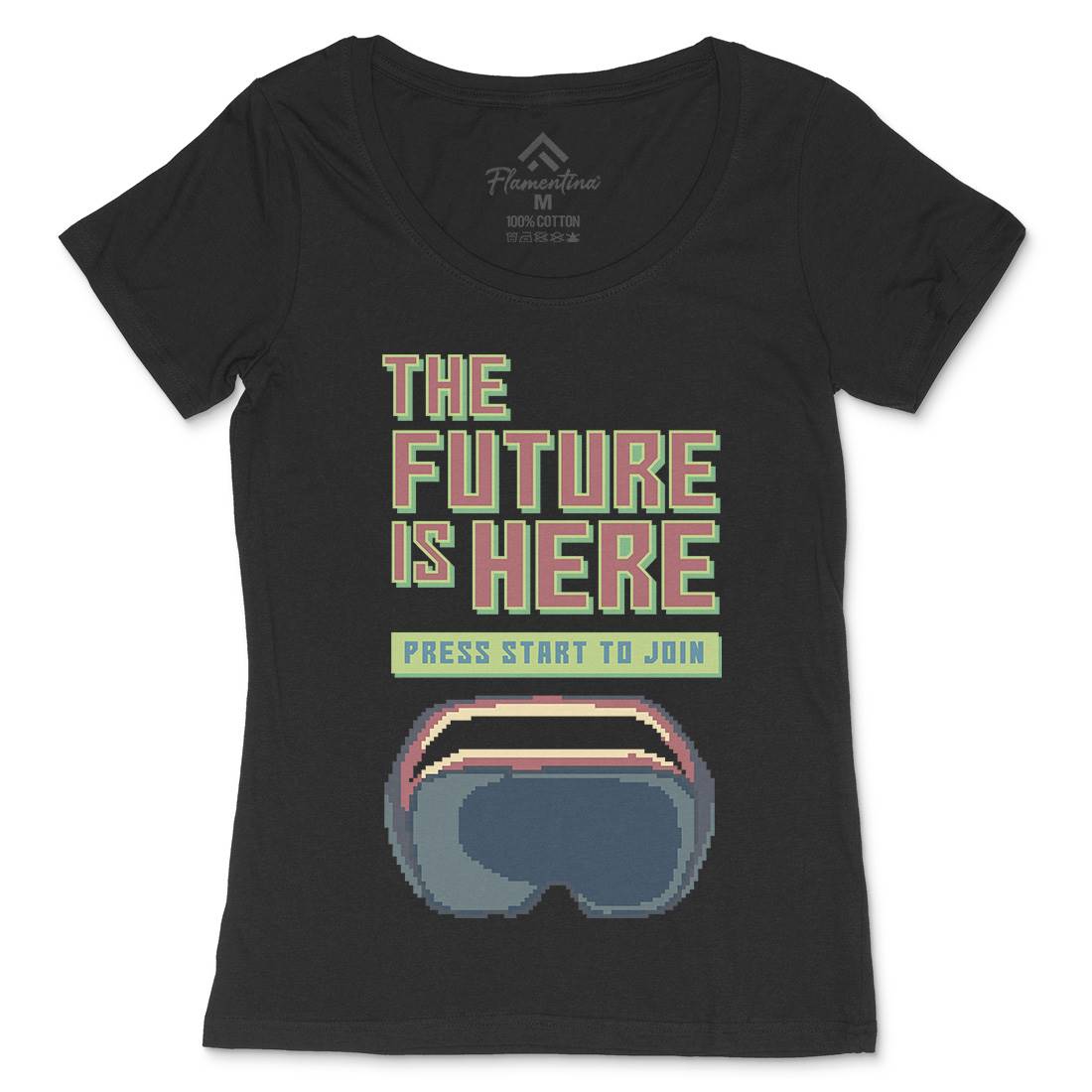The Future Is Here Womens Scoop Neck T-Shirt Geek B967