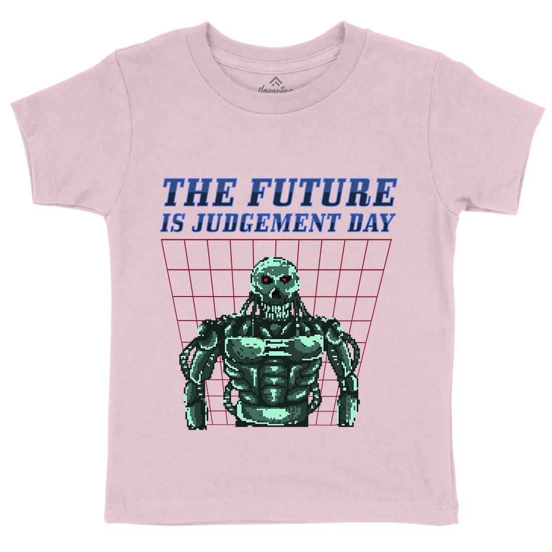 The Future Is Judgement Day Kids Organic Crew Neck T-Shirt Horror B968