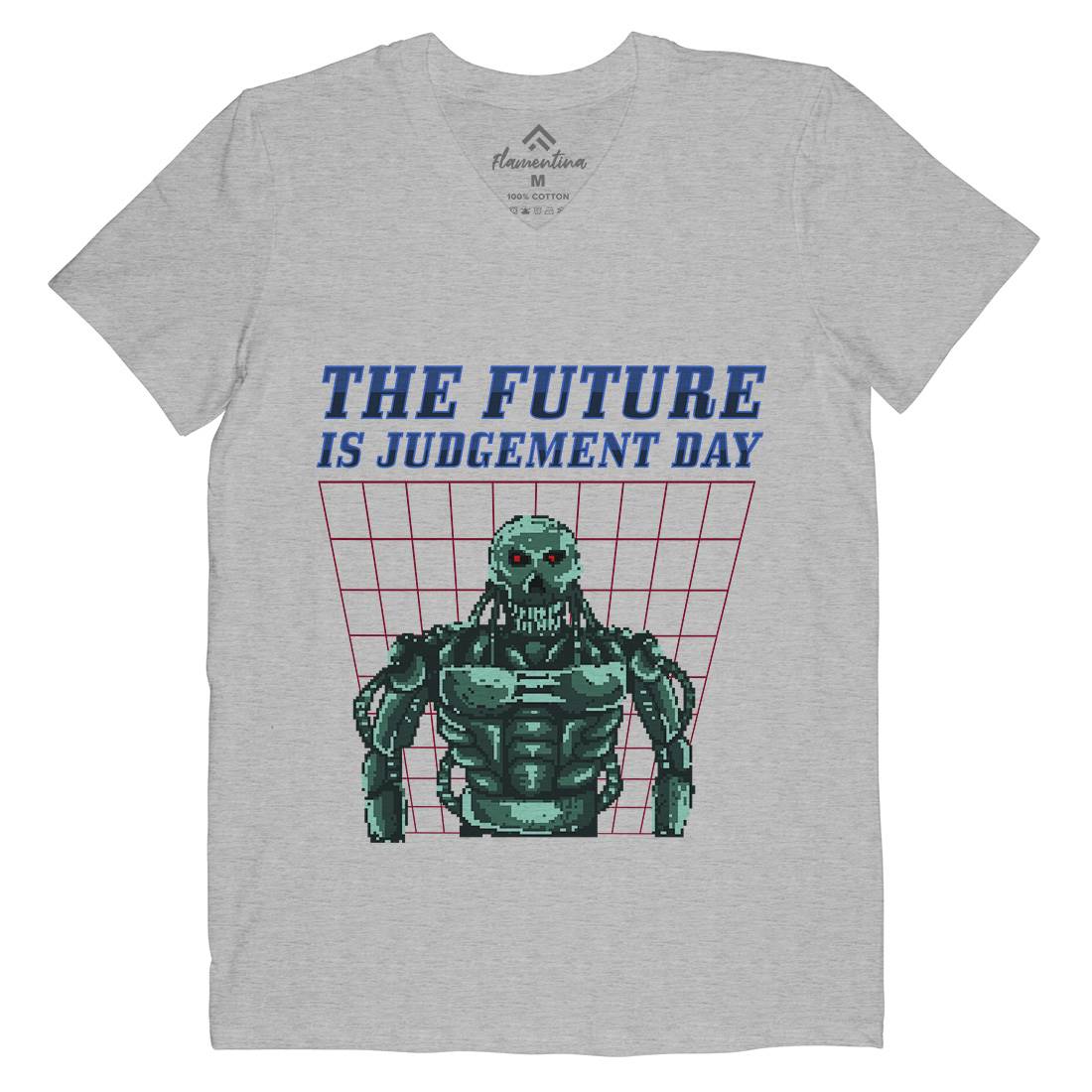 The Future Is Judgement Day Mens V-Neck T-Shirt Horror B968