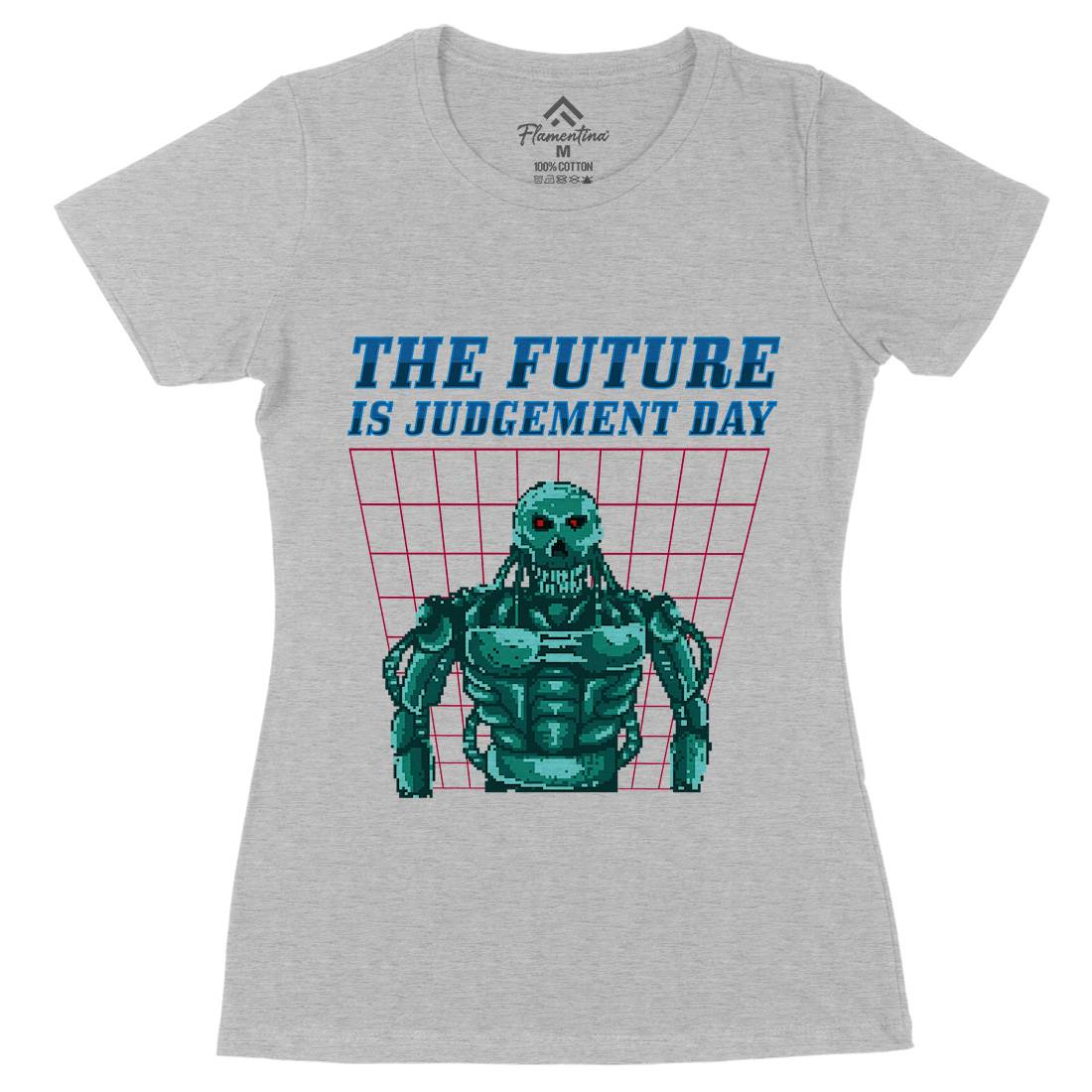 The Future Is Judgement Day Womens Organic Crew Neck T-Shirt Horror B968