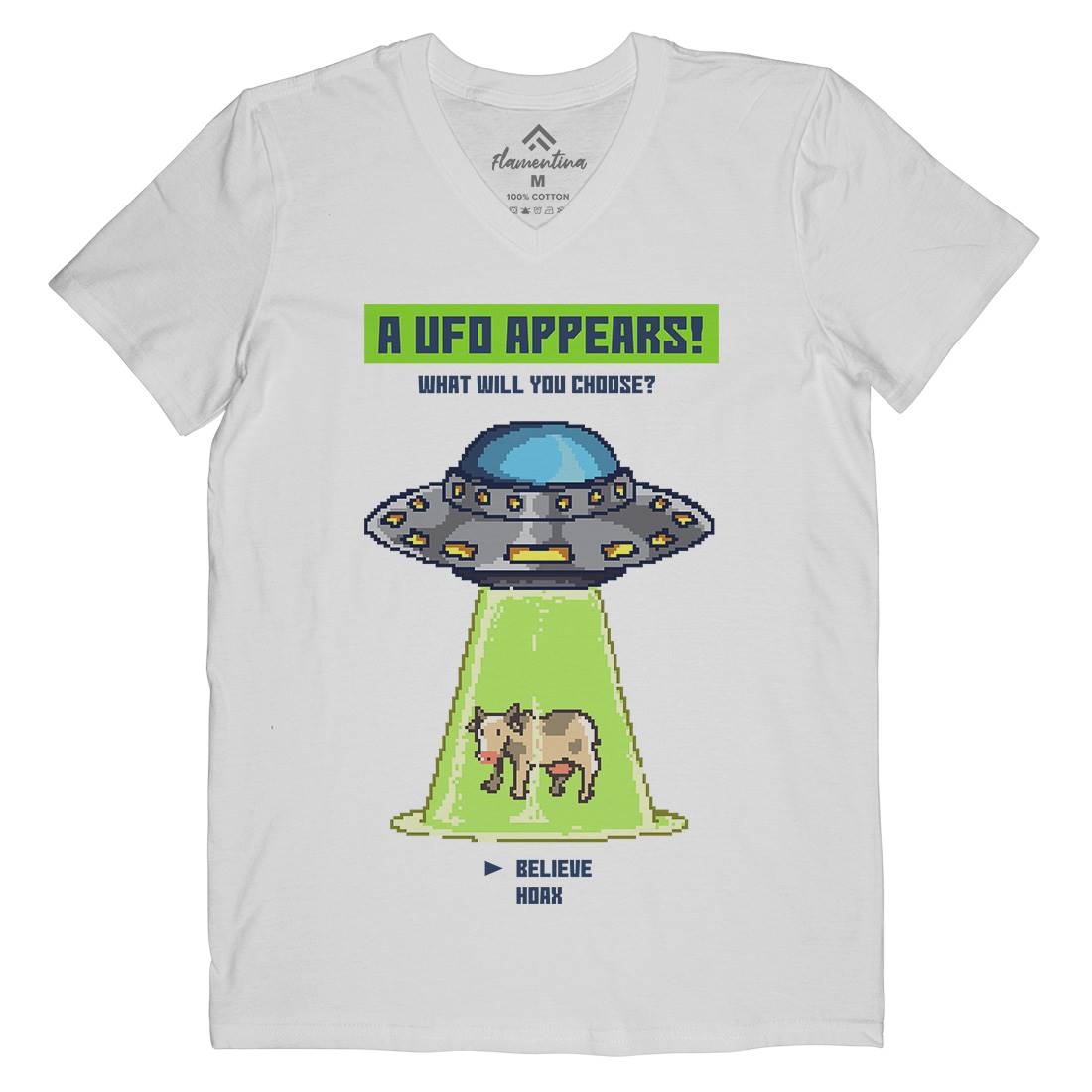 The Ufo Paradox Mens Organic V-Neck T-Shirt Space B969
