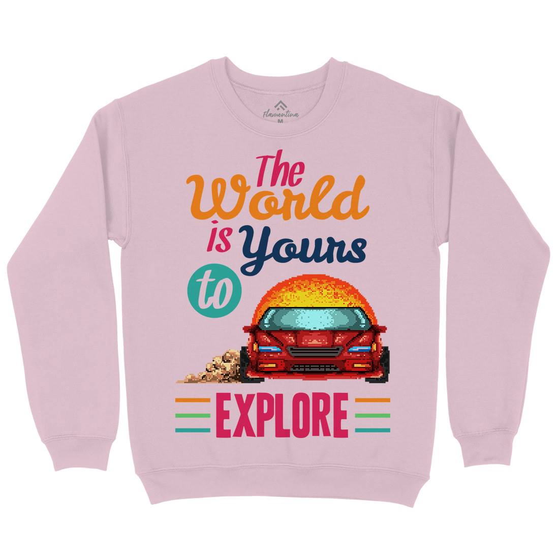 The World Is Yours To Explore Kids Crew Neck Sweatshirt Cars B970