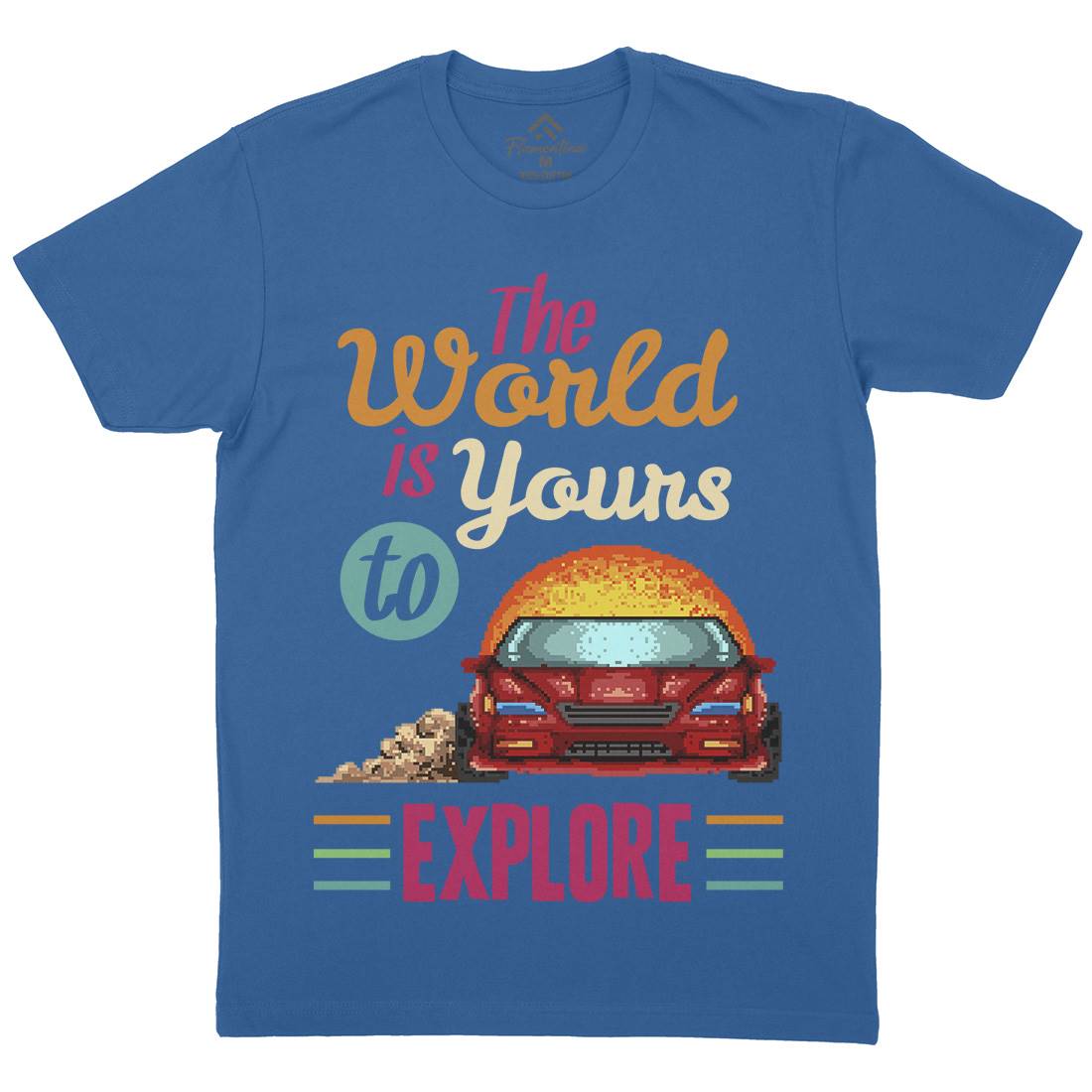 The World Is Yours To Explore Mens Crew Neck T-Shirt Cars B970