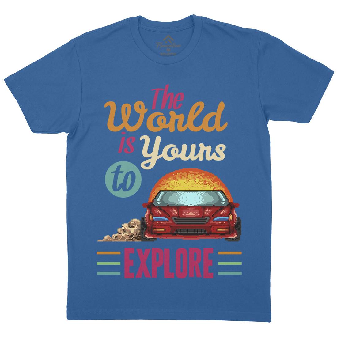 The World Is Yours To Explore Mens Organic Crew Neck T-Shirt Cars B970